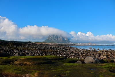 山房山，倒映，云，海岸;