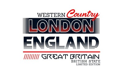 伦敦，英国，t恤印花。矢量插图。