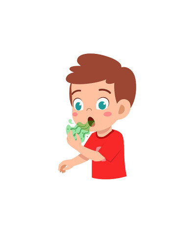 可爱的小男孩检查口臭