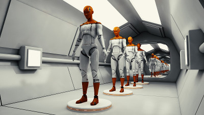 3 d渲染。克隆人类的数据