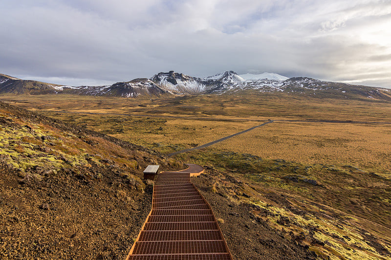 冰岛的冰川Snaefellsjökull