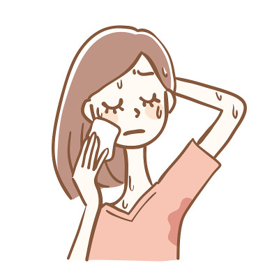 图示:多汗症妇女