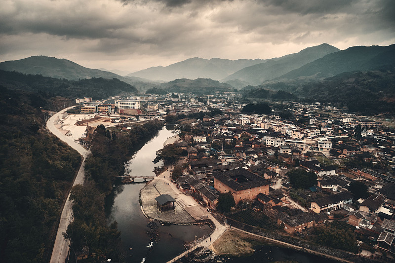 福建土楼鸟瞰图