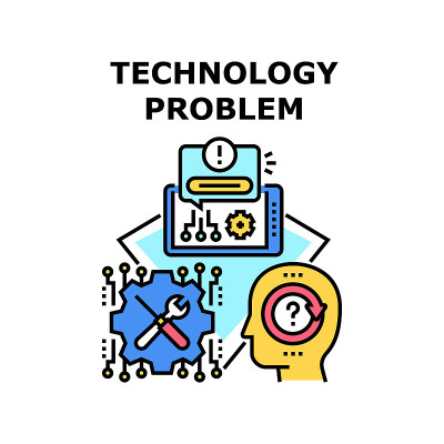 技术问题图标矢量插图