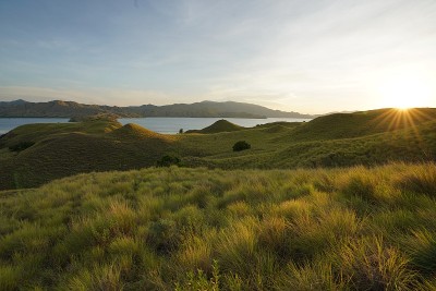 壮丽的景色Gili Lawa岛的纳闽巴霍