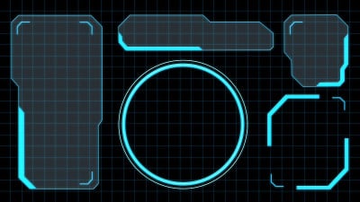 全息图抽象hud的3D渲染