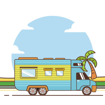 开车度假。汽车旅行插图