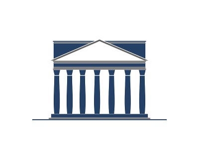 Abstract rectangle shape with law building inside