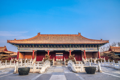 中国北京太庙的戟门。中国北京劳动人民文化宫