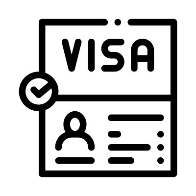 签证文件确认图标矢量大纲插图