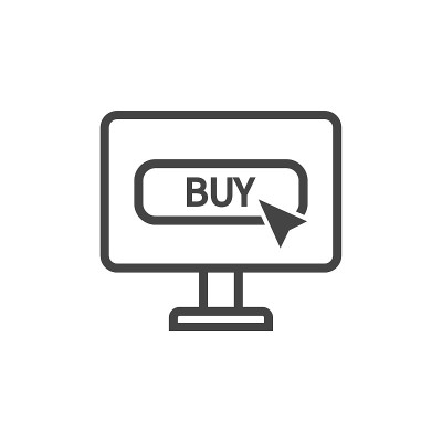 矢量图标购物在网上商店在线上白色孤立的背景。