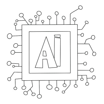 人工智能。AI手绘矢量图标