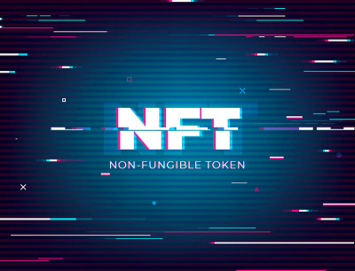 非替换代币，加密艺术矢量插图。摘要数字背景下的非ft加密艺术和游戏采用区块链技术，独特的收藏品概念