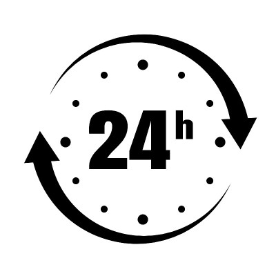 循环箭头图标符号开放24小时。