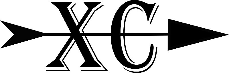 带有黑色箭头的XC标志