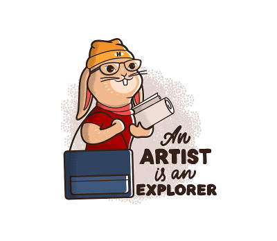 The Easter bunny is a hipster and an artist.