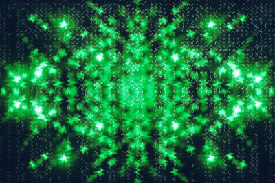 绿蓝矩阵数字背景。抽象的网络空间的概念。人物倒了。来自符号流的矩阵。虚拟现实设计。复杂的算法数据黑客