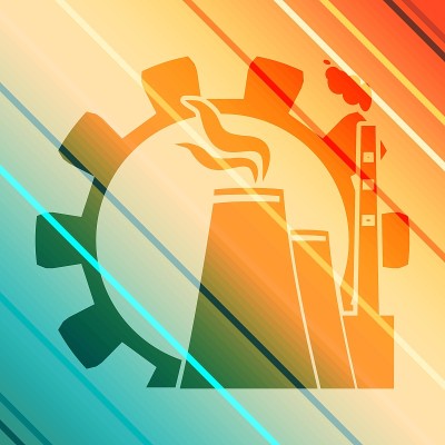 Atom station and gear icons