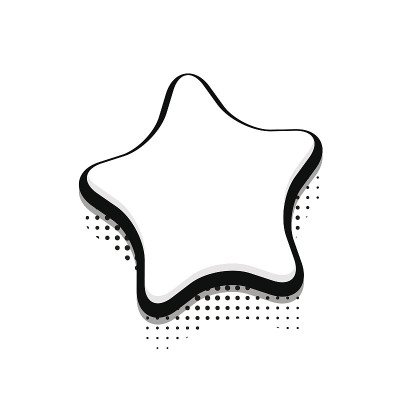 向量现代半色调星形图标上的白色背景