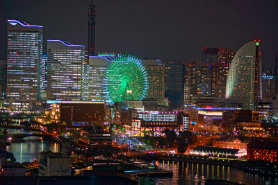 神奈川县，横滨港人未来的夜景