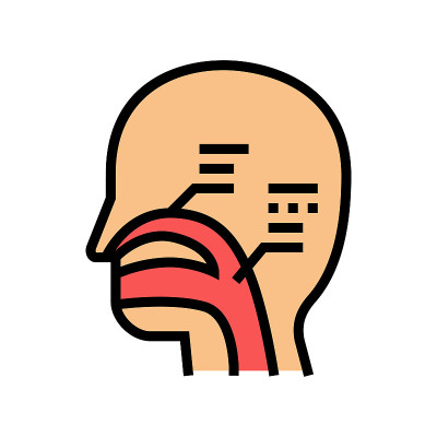 鼻腔通道颜色图标矢量插图