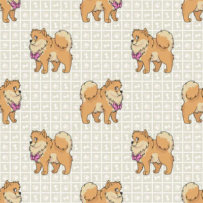 手绘可爱博美犬和小狗品种无缝矢量图案。有爪子背景的纯种纯种家犬。爱狗的人喷宠物的所有打印。狗狗。每股