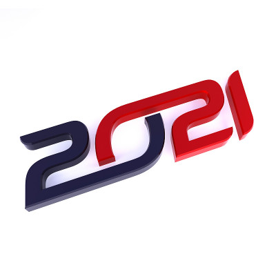 2021年新年庆祝3d文本