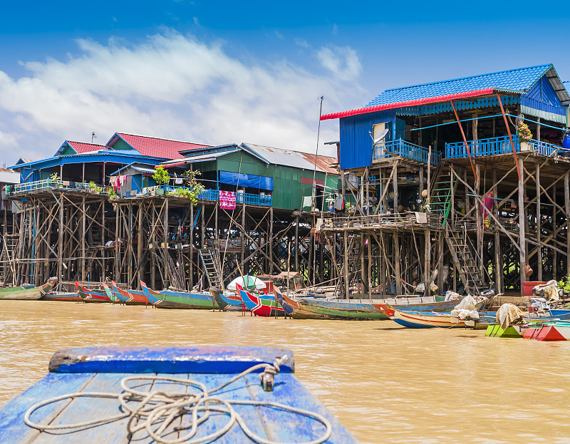 柬埔寨暹粒省洞里萨湖Kampong Phluk浮动村