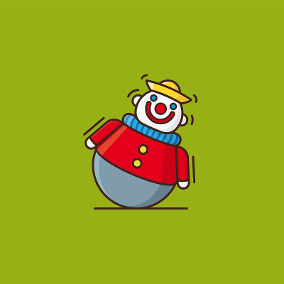 圆poly tumbler玩具矢量插图