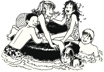 孩子们游泳