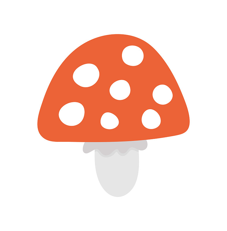 Vector cute mushroom. Autumn flat style plant. Fun