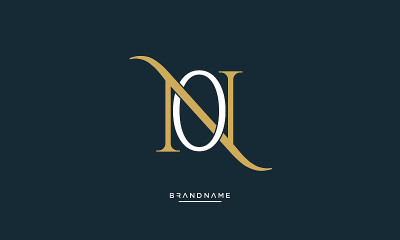 NO或ON字母奢侈标志矢量设计
