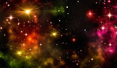 外太空，宇宙，多色星云，星团