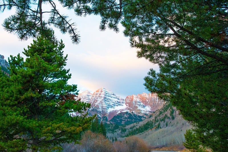 Mountain-Maroon Bells-Aspen科罗拉多