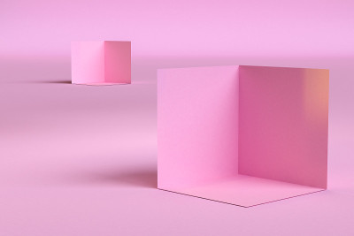 几何形状简约风格，3d渲染