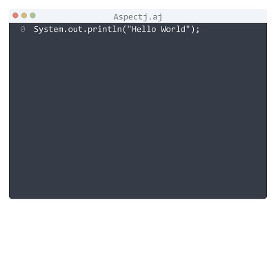 Aspectj语言Hello World程序示例在编辑器窗口插图