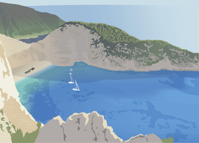 Zakynthos岛的Navagio海滩