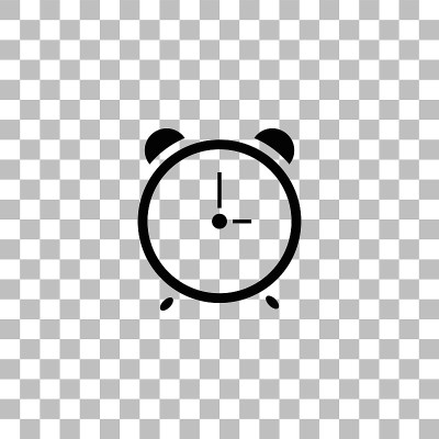 Alarm wake-up time icon flat