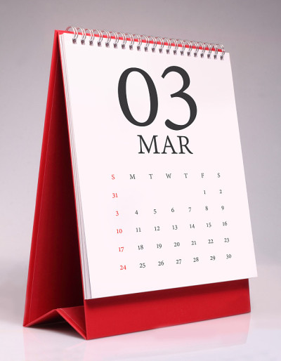 简单的办公桌日历2019年3月