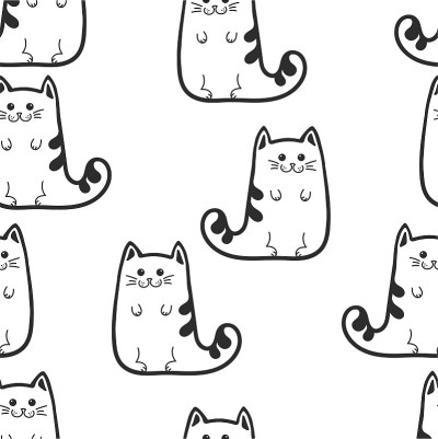 猫。胖猫或小猫。无缝的背景。