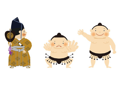 相扑手的插图。