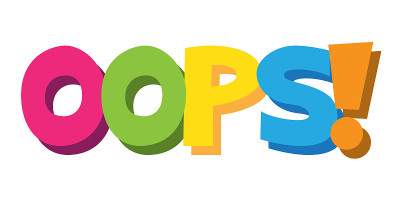 OOPS! colorful cartoon lettering banner