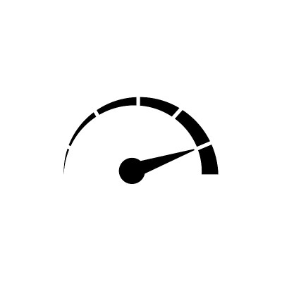 Speedometer icon isolated on white