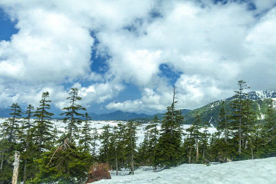日本富山田山，田山Kurobe高山路线的最高点Murodo的田山山脉的景色