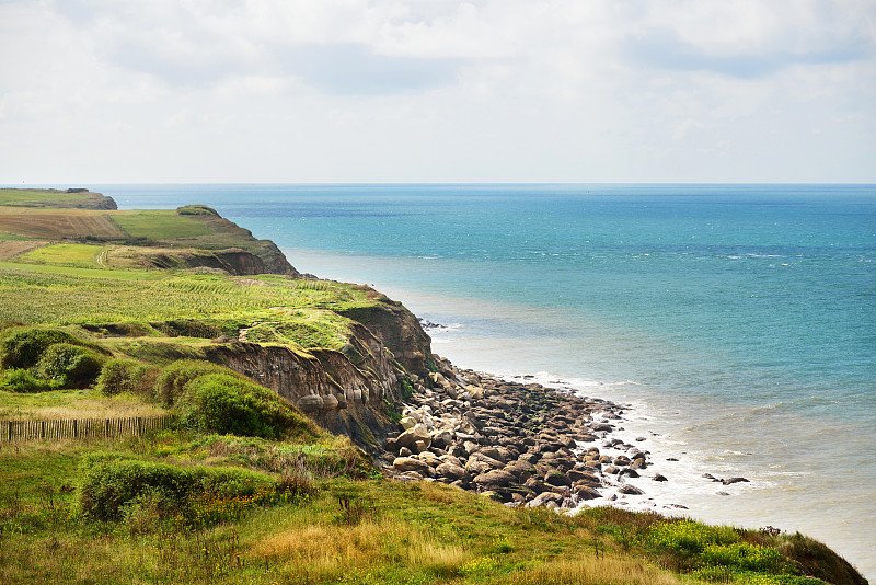 鸟瞰图的海岸在Cap Gris Nez，法国