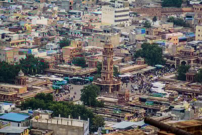 Ghanta Ghar(钟楼)和萨达尔市场拉贾斯坦邦焦特布尔