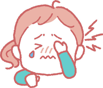 一个眼睛酸痛的女孩的插图