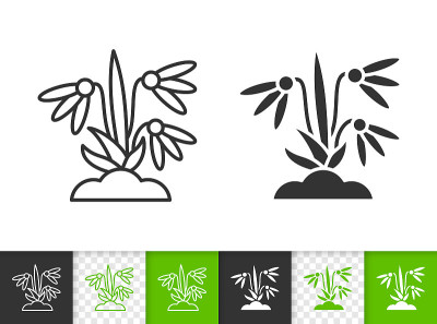 Snowdrop simple black line vector icon