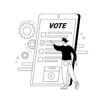 电子投票抽象概念矢量说明。