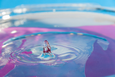 水滴特写细节蓝色